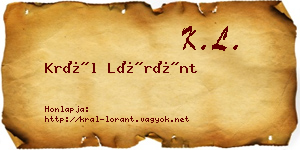 Král Lóránt névjegykártya