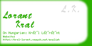 lorant kral business card